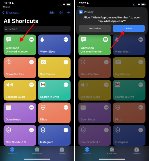 whatsapp సేవ్ చేయని నంబర్ షార్ట్కట్ని ఉపయోగించండి